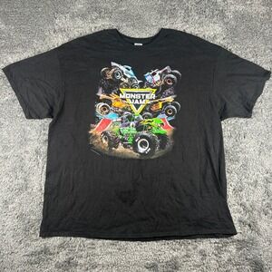 Monster Jam Shirt Mens 3XL Black 2023 World Tour Graphic Grave Digger Truck Tee